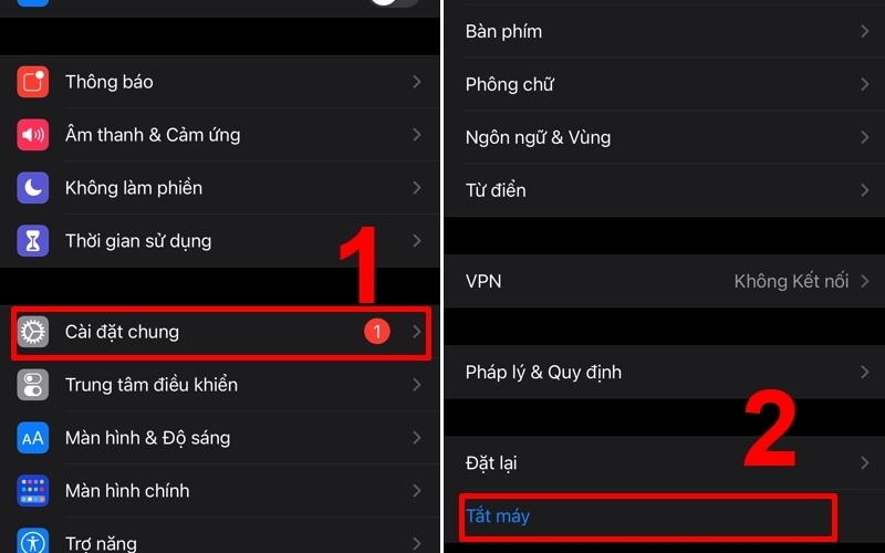 Tắt m&aacute;y hoặc khởi động lại iPhone